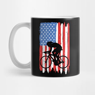 American Flag Cycling Graphic Mug